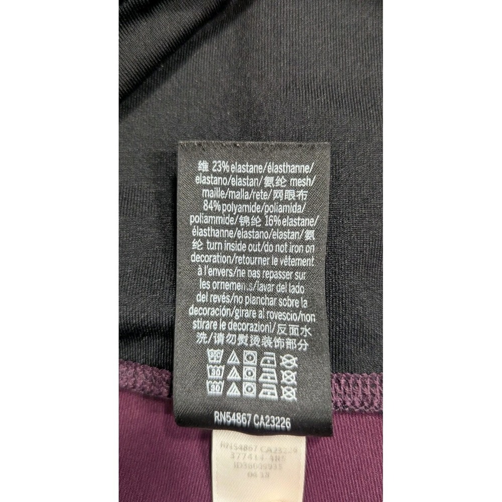 Victoria Secret Pink Leggings Women Medium Maroon High Rise Spellout Lace Cutout - Picture 14 of 15